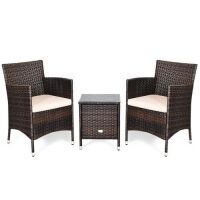 3-Piece Outdoor Rattan Wicker Furniture Set