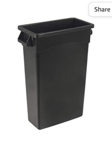 AmazonCommercial 23 Gallon Commercial Slim Trash Can, Black,1-pack, New, Retail - $41.89