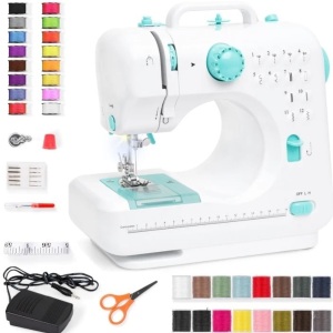 6V Portable Foot Pedal Sewing Machine w/ 12 Stitch Patterns, Like New, Retail - $64.99