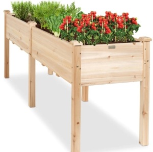 Raised Garden Bed, Elevated Wood Garden Planter Stand -72×24x30in, Like New, Retail -$169.99