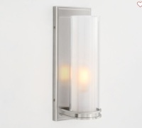 Satin Nickel Pearson Single Tube&nbsp;Sconce, Like New, Retail - $229
