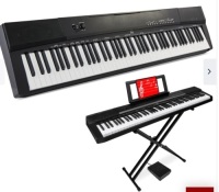88-Key Digital Piano Set w/ Semi-Weighted Keys, Stand, Sustain Pedal, Like New, Retail - $229.99