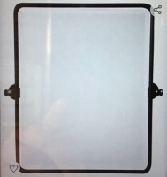 20 x24 " Farmhouse Black Metal Framed Pivot RectangleBathroom Mirror Rounded Rectangluar Tilting Beveled VanityMirrors for Wall D&eacute;cor, Like New, Retail - $118.99