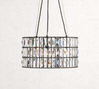Adeline Faceted Crystal Round&nbsp;Chandelier, Bronze, Small 19.5"Diameter, Like New, Retail - $1,199