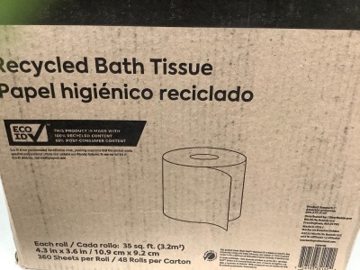 Case of (48) Rolls Recycled Bath Tissue