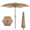 Outdoor Steel Market&nbsp;Patio Umbrella Decoration&nbsp;w/ Tilt, Crank Lift - 10ft, Tan , Like New, Retail - $59.99