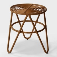 Sydney Natural Resin Wicker Patio Side Table - Natural- Opalhouse, Like New, Retail - $44.85
