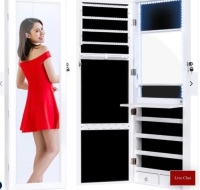 Jewelry Cabinet Armoire w/ Inside Mirror, LED Lights, Like New, Retail - $119.99