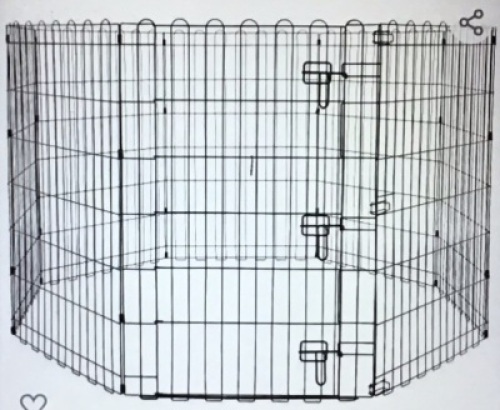 Amazon Basics Foldable Metal Pet Dog Exercise Fence PenWith Door Gate - 60 x 60 x 36 Inches, Black, Like New, retail - $51.56