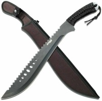 Fixed Blade Machete 21" Jungle Master Full Tang Black Tactical W/ Sheath Jm-031B - Appears New&nbsp;