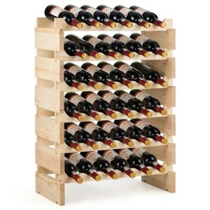 36 Bottles Stackable Wooden Wine Rack