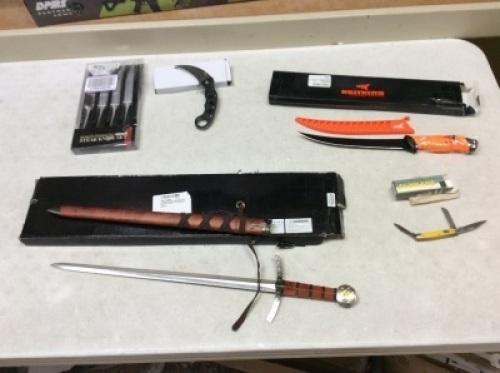Lot of Knives and Sword, See Pics & Lot Description for Details&nbsp;- Appear New&nbsp;