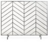Single Panel Iron Chevron Fireplace Screen w/ Antique Finish - 38x31in, Pewter