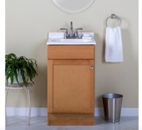18-in Golden Single Sink Bathroom Vanity with White Cultured Marble Top