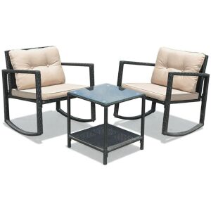 3-Piece Rattan Patio Furniture Set 