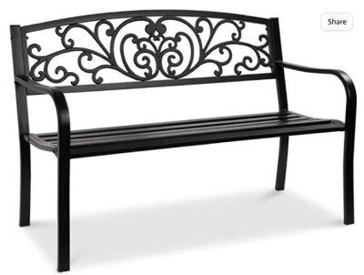 50" Patio Garden Bench Park Yard Outdoor Furniture, Appears New