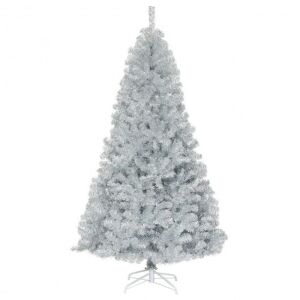 7.5' Artificial Silver Tinsel Christmas Tree