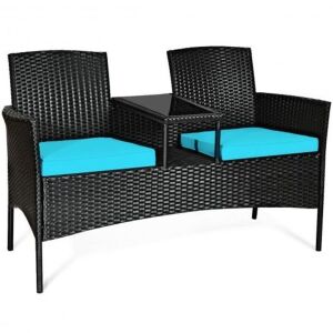 Patio Rattan Conversation Sofa