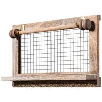Vintage Wood Wall-Mounted Jewelry Rack with Bracelet Rod