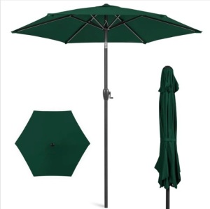 Outdoor Market Patio Umbrella w/ Push Button Tilt, Crank Lift - 7.5ft, Appears New