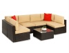 7-Piece Modular Wicker Sectional Conversation Set w/ 2 Pillows, Cover, Appears New, Retail $699.99