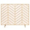 Single Panel Iron Chevron Fireplace Screen w/ Antique Finish - 38x31in