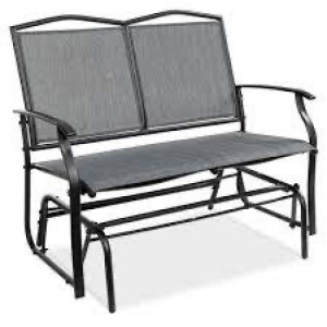 2-Person Patio Loveseat Swing Glider, Bench Rocker w/ Armrests