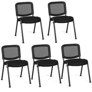 Set of (5) Mesh Back Office Conference Chairs