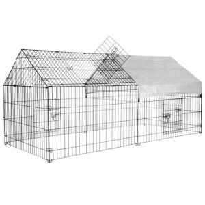 86.6"x40"x38.5" Metal Wire Chicken Coop with 4 Doors