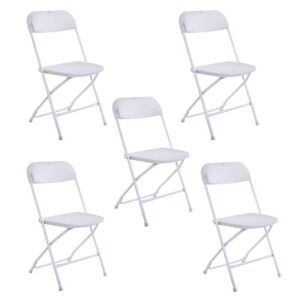 Set of (5) Plastic Folding Chairs