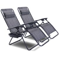 Set of (2) Folding Lounge Chairs