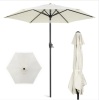 Outdoor Market Patio Umbrella w/ Push Button Tilt, Crank Lift - 7.5ft, Appears New