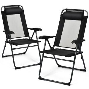 Set of (2) Folding Patio Recliner Chairs