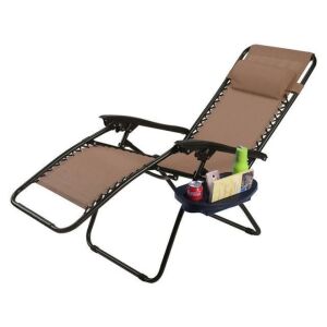 Folding Zero Gravity Reclining Patio Chair with Utility Tray