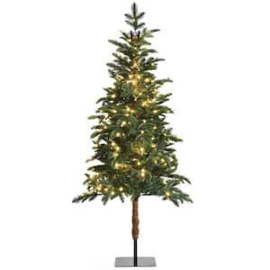 6' Pre-Lit Artificial Pencil Christmas Tree