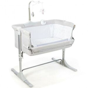 Height-Adjustable Baby Crib with Music Box and Toys