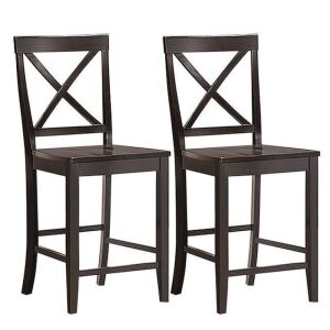 Set of (2) 24" Rubber Wood Dining Chairs