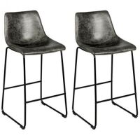 Set of (2)&nbsp;Faux Suede&nbsp;Barstool Chairs