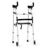 Foldable Aluminum Alloy Wheel Walker with Seat and Armrest