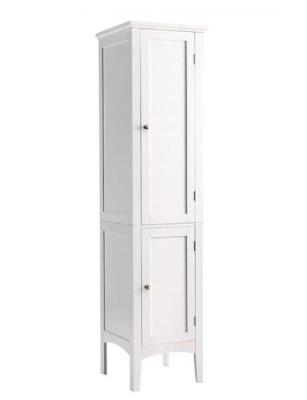 14.5 in. W x 14.5 in. D x 63 in. H White Storage Linen Cabinet Tower Kitchen Living Room, Appears New