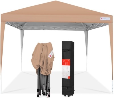 Outdoor Portable Pop Up Canopy Tent w/ Carrying Case, 10x10ft, Tan
