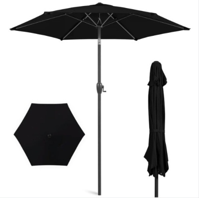 Outdoor Market Patio Umbrella w/ Push Button Tilt, Crank Lift - 7.5ft, Ecommerce Return