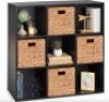 9-Cube Bookshelf Storage Display w/ 3 Removable Panels, Customizable Design