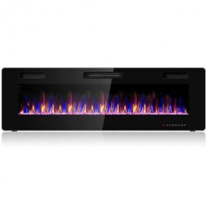 60" Recessed Ultra Thin Mounted Electric Fireplace