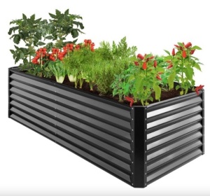 Outdoor Metal Raised Garden Bed for Vegetables, Flowers, Herbs - 8x4x2ft