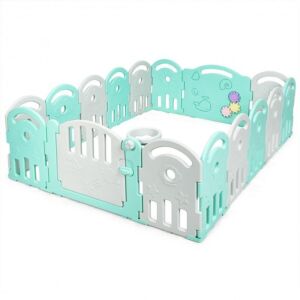 16-Panel Baby Playpen with Music Box and Basketball Hoop