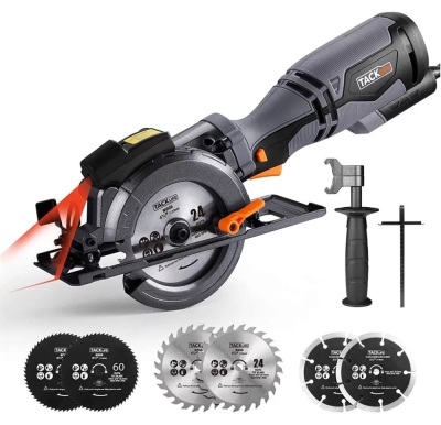 5.8A Corded Electric Circular Saw with 6 Saw Blades and Laser Guide