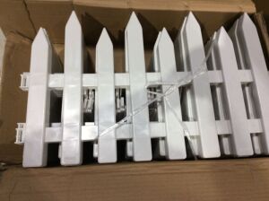 White Picket Garden Fence Pieces, 12 Pc