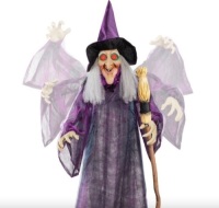 Wicked Wanda Standing Animatronic Witch with Sounds, LED Eyes - 5ft