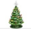 15in Pre-Lit Hand-Painted Ceramic Tabletop Christmas Tree w/ 64 Lights
